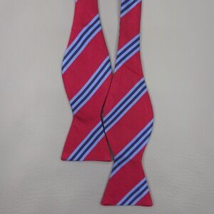 Brooks Brothers Bow Tie Mens One Size Red Blue Striped Silk Woven Classic USA